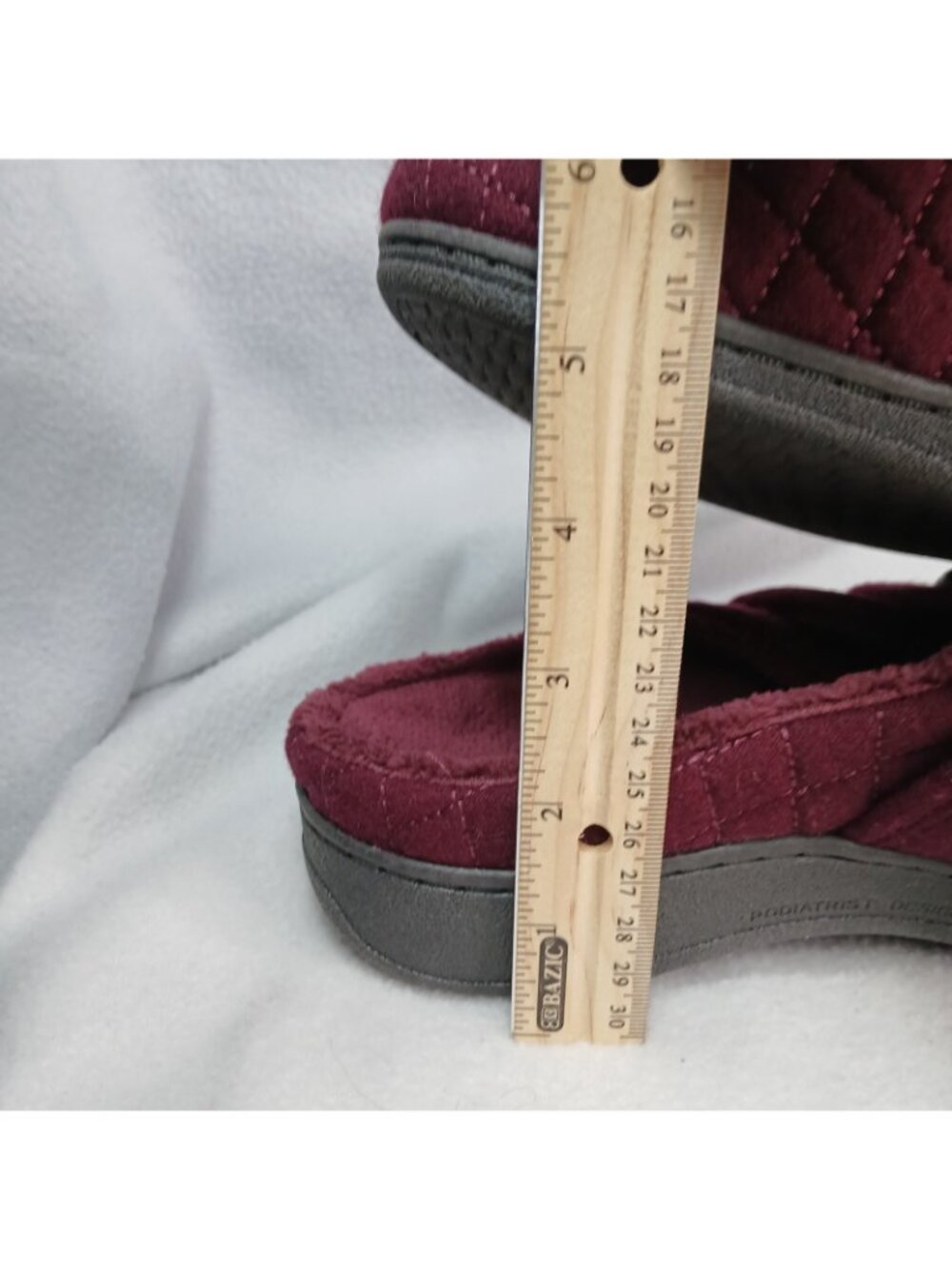Vionic Carlin Adjustable Hook and Loop Burgandy Quilted Pattern Orthotic Size 10 - Picture 12 of 16